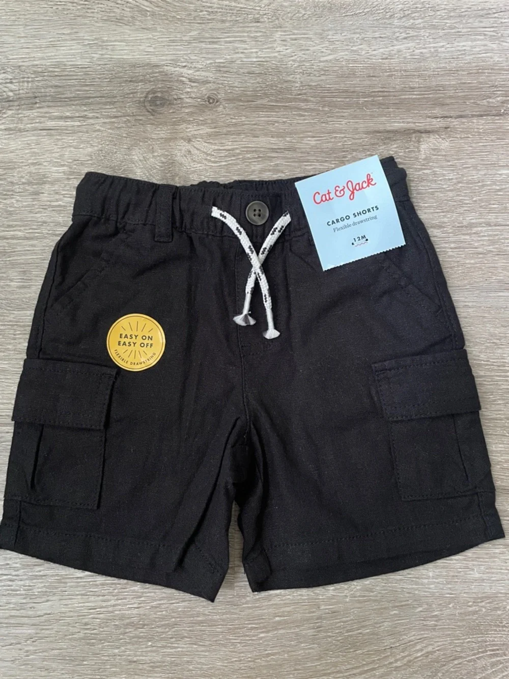 NWT Cat & Jack linen blend cargo shorts size 12 months